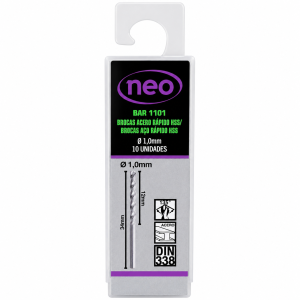 Broca Para Metal 1mm x 10 Uns. NEO