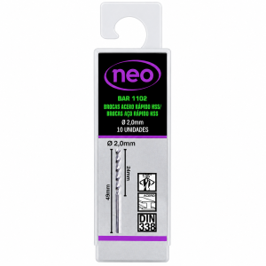 Broca Para Metal 2mm x 10 Uns. NEO