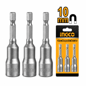 Adaptador Dado 1/4" DR Magnetico 10mm 3 Piezas  INGCO