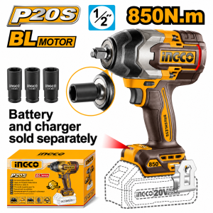 Llave Impacto 1/2" BL 850 Nm 20v INGCO