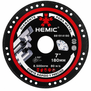 Disco Corte Metal 7" Diamantado Continuo 1.8mm x 180mm HEMIC