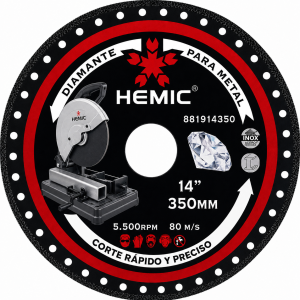 Disco Corte Metal 14" Diamantado Continuo 2.6mm x 350mm HEMIC