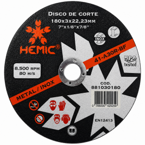 Disco Corte 7"Metal/Inox x 3.0 mm HEMIC