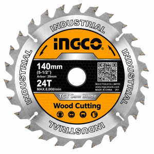 Disco Corte  Madera Sierra Circular 5 1/2" x 140mm 24 Dientes INGCO