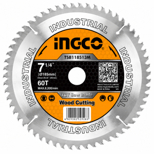 Disco Corte Madera Sierra Circular 7 1/4"x 185mm 60 Dientes INGCO