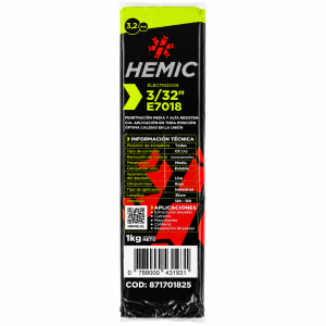 Electrodo 2.5x350mm 7018 3/32" 1Kg HEMIC
