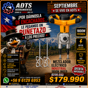 Mezclador Electrico Industrial 1800w INGCO