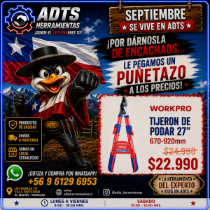 Tijeron De Podar 27"  670-920mm WORKPRO