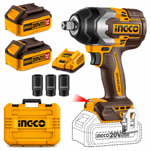 Llave Impacto BL 850 Nm + 2 Baterias 4.0Ah + Cargador 20V INGCO